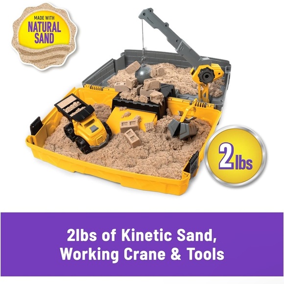 NWT Kinetic Sand Construction Site Folding Sandbox with Toy Truck - Picture 6 of 12
